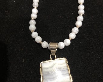 Jay King DTR Silver 925 Sodalite Necklace & Pendant 18”