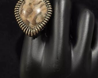 Anillo Barse Jasper Statement Ring Gold Bronze Browns Talla 9 Excelente estado