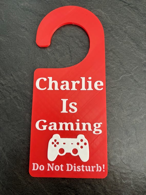 Personalised Game Door Hanger | Do Not Disturb Gaming Sign Custom Game Room Decor | Controller design for Gamers and Kids