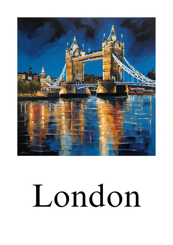 City Skyline Prints - London Paris, New York & More Vibrant travel wall art A4 A3 A2 A1 A0