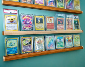 24 inch Graded Sports and Trading Card Wall Display/Holder Shelf Handmade from Hardwood