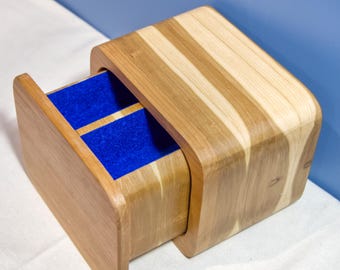 Cherry Hardwood Bandsaw Box: Hidden Drawer Jewelry Keepsake