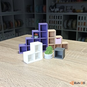 Melody Jane Puppenhaus 2-Cube Regal – Modernes Display-Regal Für Miniaturen (Maßstab 1:12)