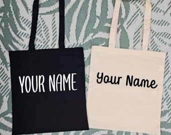Gepersonaliseerde Totebag | Custom | Your Name Or Text | Katoenen draagtas | Boodschappen tas | Shopping bag | Gift bag | Beach | Kleuren