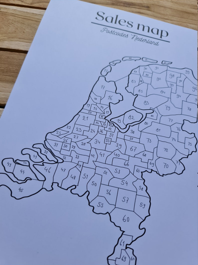 Sales map | Postcodes Nederland | PDF | Kleurplaat - Etsy Nederland