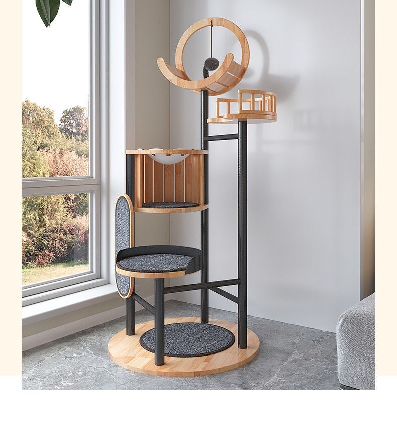 Luxury Cat Tree Tower Luxury Cat Climbing Frame Modern Cat Etsy