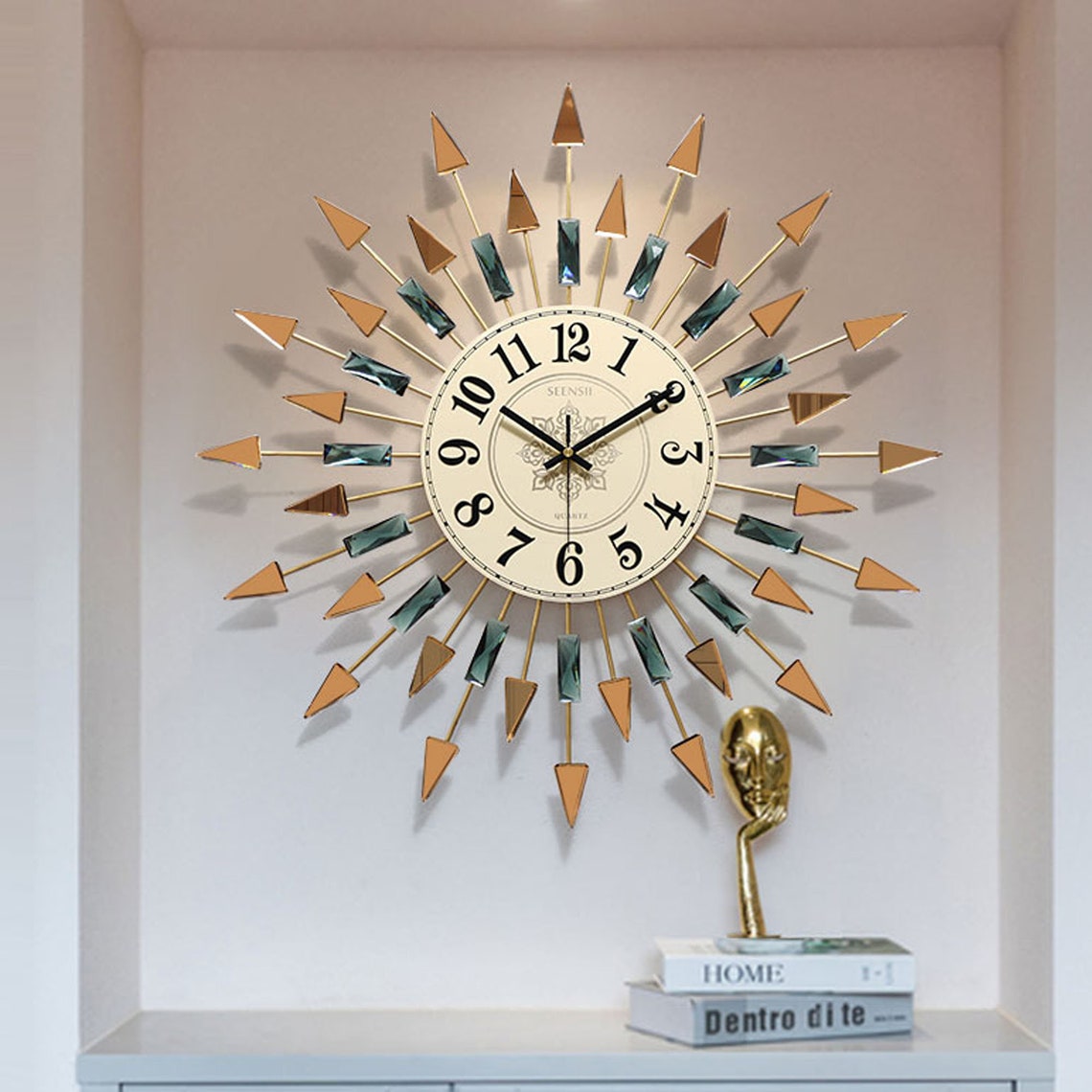 Luxury Fashion Creative Wall Clock Living Room Background Etsy