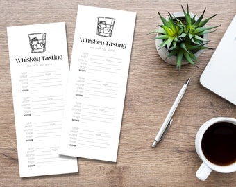 Printable Whiskey Tasting Scorecards, Whiskey Tasting Party, Whiskey Tasting Notes, Instant Download PDF