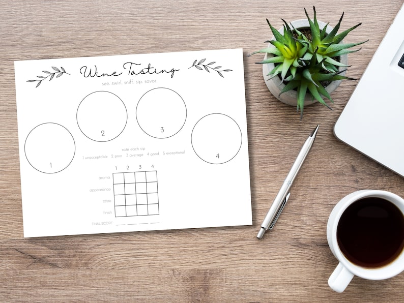 Printable Wine Tasting Flight Mat, Wine Tasting Scorecard, Bachelorette Party Games, Alcohol ...