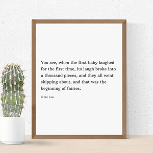 Peter Pan Nursery Quote, Peter Pan Quote, Peter Pan Wall Art Print, Nursery Wall Art Print, Digital Art Print