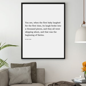 Peter Pan Nursery Quote, Peter Pan Quote, Peter Pan Wall Art Print, Nursery Wall Art Print, Digital Art Print