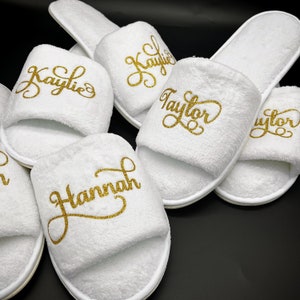 Personalized Wedding Slippers: Glitter Bridal Party Gifts