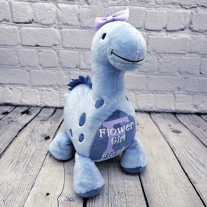 Plush Flower Girl personalized stuffed animal dinosaur wedding gift for wedding party proposal