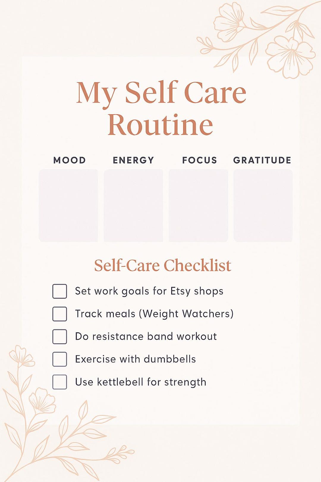Self-care Planner Printable PDF | Daily Wellness Routine for Black ...
