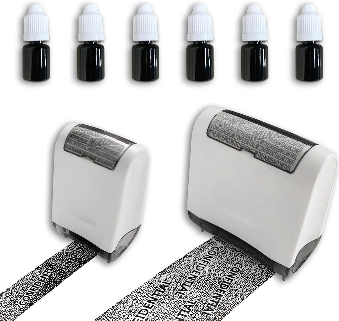 Artbeek Identity Theft Protection Roller Stamp: Address Blocker, 6 Ink ...