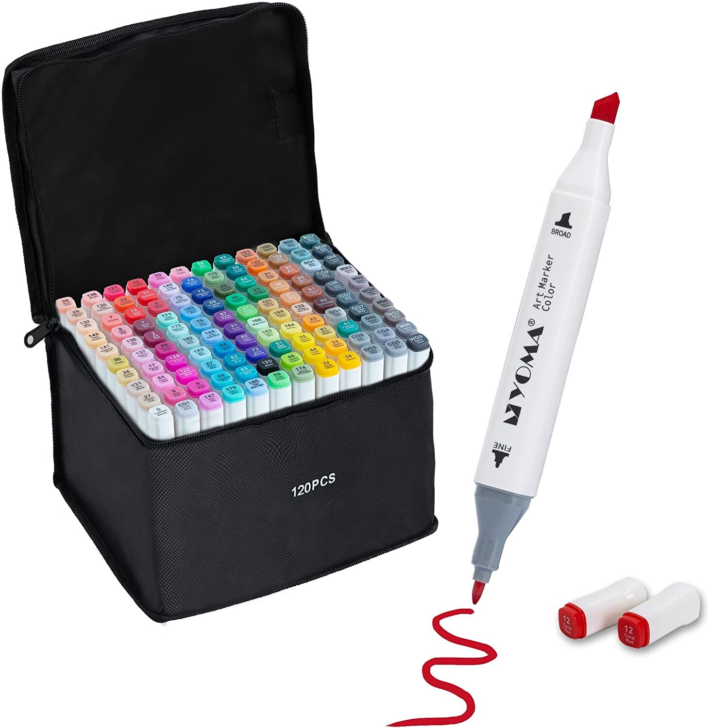 Animation Art Sketch Sketching Alcohol-based Markers Classic Series Alcohol Felt Permanent Markers 80 Color Alcohol Markers,Dual Tip Art Marker Pen 