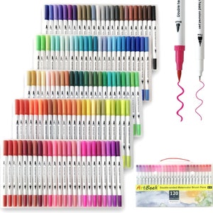ArtBeek 120 Colors Watercolor Pens, Brush Markers with Fine & Brush Tip