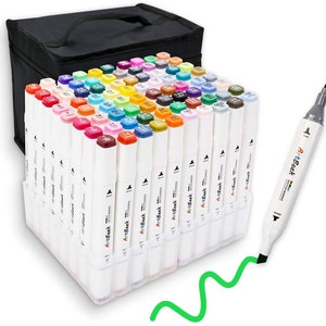 121 Colors Dual Tip Alcohol Based Art Markers,120 Colors plus 1 Blender  Permanent Marker 1 Marker Pad with Case Perfect for Kids Adult Coloring  Books