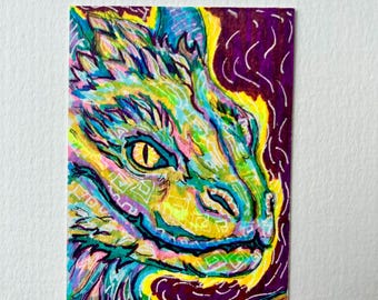 Original Dragon ACEO Art Card - Mysty Vale
