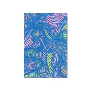 Psychedelic colorful pattern poster art, Psychedelic fine art drawing, Psychedelic blue pink poster art, Psychedelic blue poster fine art