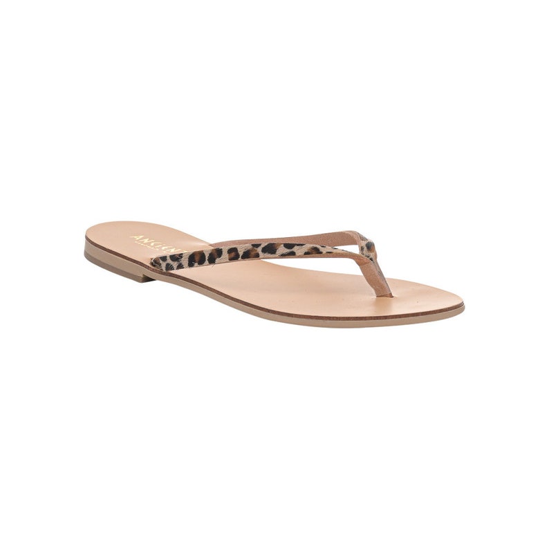 Slippers Apate Handgemaakte Leren Sandalen uit Griekenland Luipaard en Zebra LEOPARD/NUDE