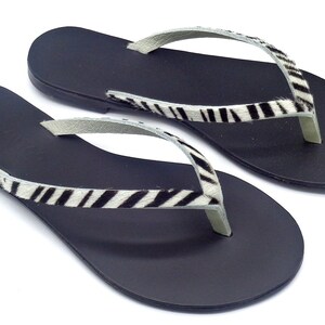Slippers Apate Handgemaakte Leren Sandalen uit Griekenland Luipaard en Zebra afbeelding 6