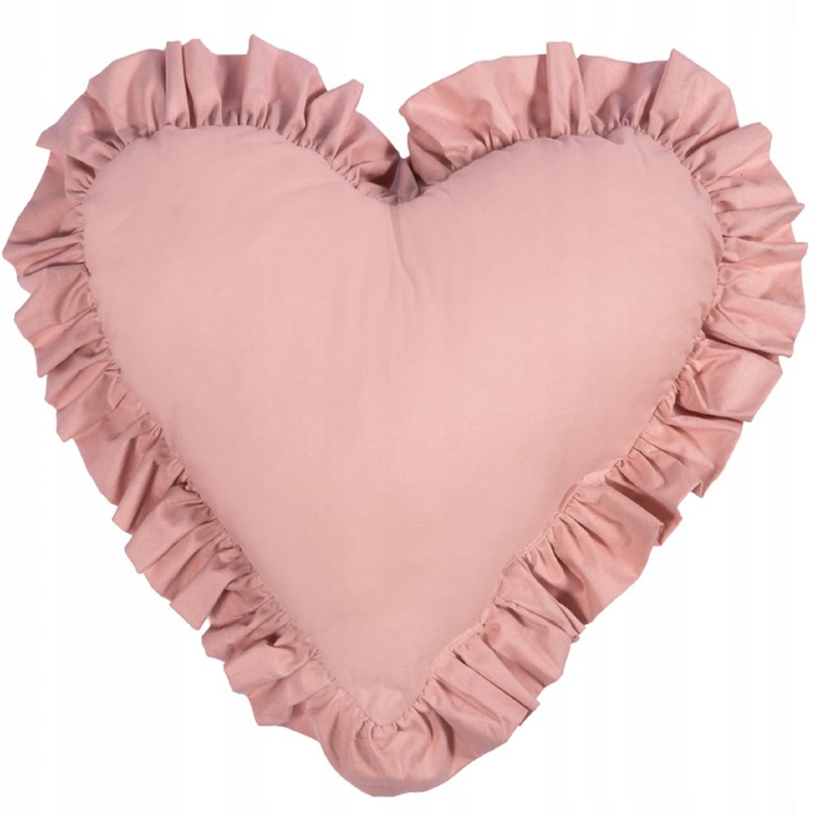 Cotton Powder Pink Heart Pillow With Frill /decorative Pillow Etsy