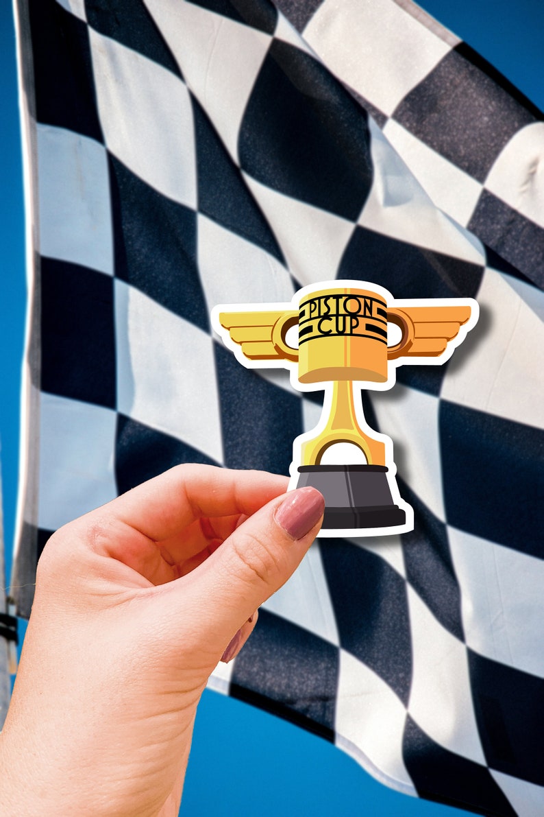 Piston Cup Sticker Trophy Racing image 1