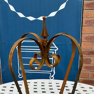 Hand Forged Rusty Iron Large Garden or Interior Crown Sculpture Plant Support