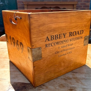 Vintage Record Box Storage 33 RPM 12" Abbey Road Recording Studios Beatles