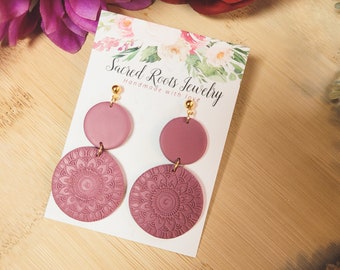 Rosella Dangle | Pink | Floral | Clay Earrings