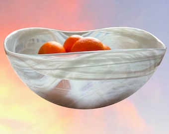 Vintage Milky Organic Glass Bowl