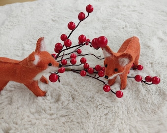 Fox hand-sewn in Waldorf style using natural materials