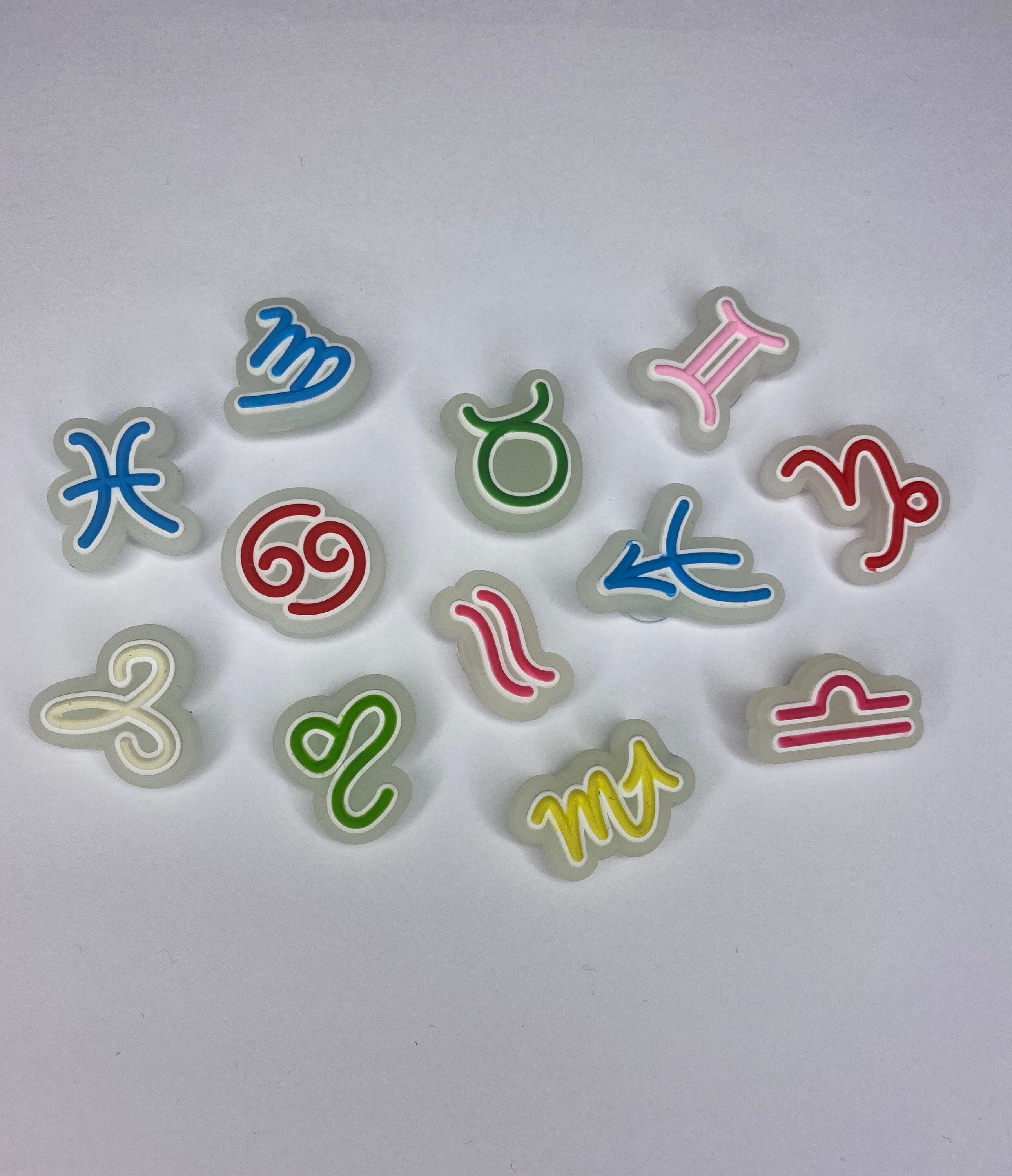 Glow in the dark zodiac croc charms Etsy