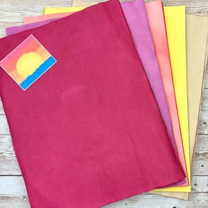 Sunset Collection - 25 Sheets -8.5x11 - 5 each - Dyed - Stained - Stationary - Journal Paper - Hand Dyed - Junk Journal