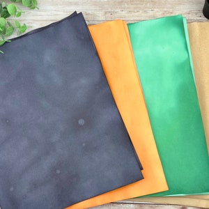 Fall/Halloween Pack- 20 Sheets of dyed paper - 5 of each color - Tea dyed - Stained - Stationary - Journal Paper - Hand Dyed - Junk Journal
