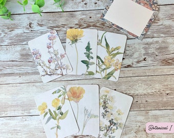 6 Botanical Sticker Set - Vintage - Die Cut - Floral - Stationary - Scrapbooking - Junk Journal  - Ephemera - Planner - Deco - Matte Paper 1