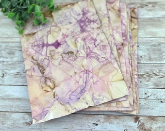 15 Sheets Pink Purple Crinkly Marble Coffee & Color Dye paper
