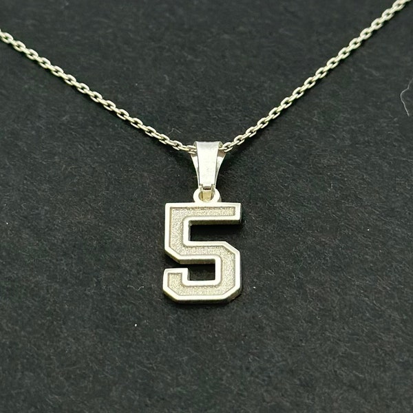 Baseball Necklace for Boys, Engraved Name and Number Necklace, Team Necklace, Silver Number Necklace, Gold Sport Pendant, Style 3