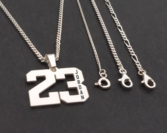 Sport Number Necklace, Sport Number Pendant, Gold Number Necklace, Silver Number Pendant, Sport Men Jewelry, Personalized Gift For Him