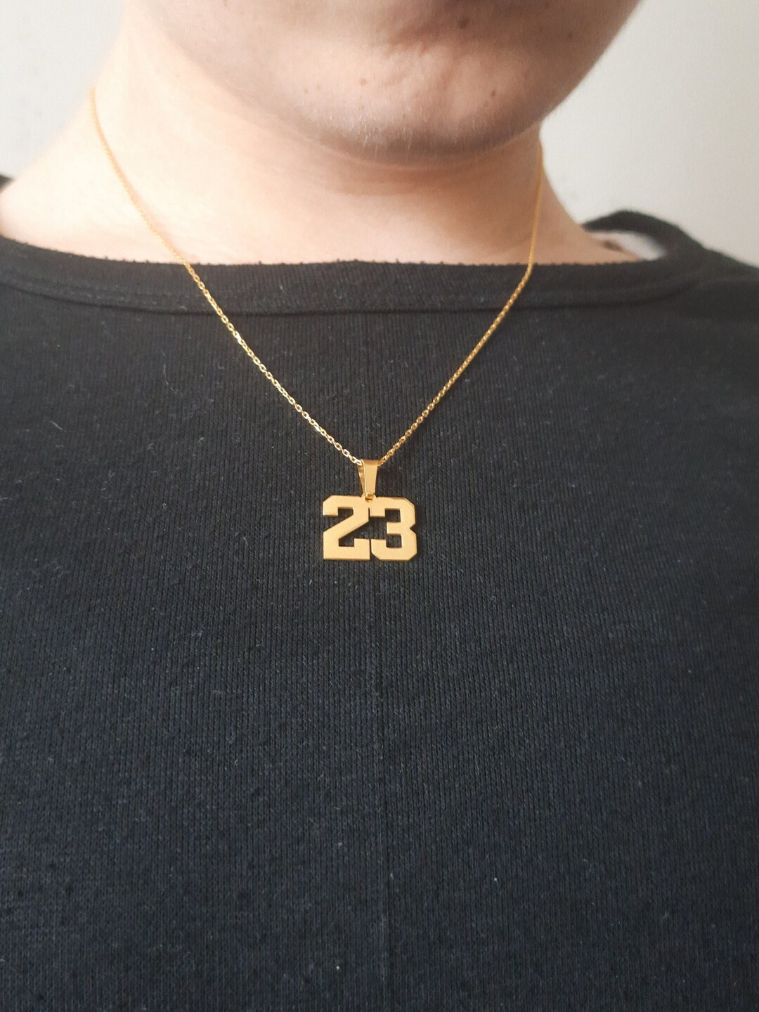 Sport Number Necklace, Sport Number Pendant, Gold Number Necklace