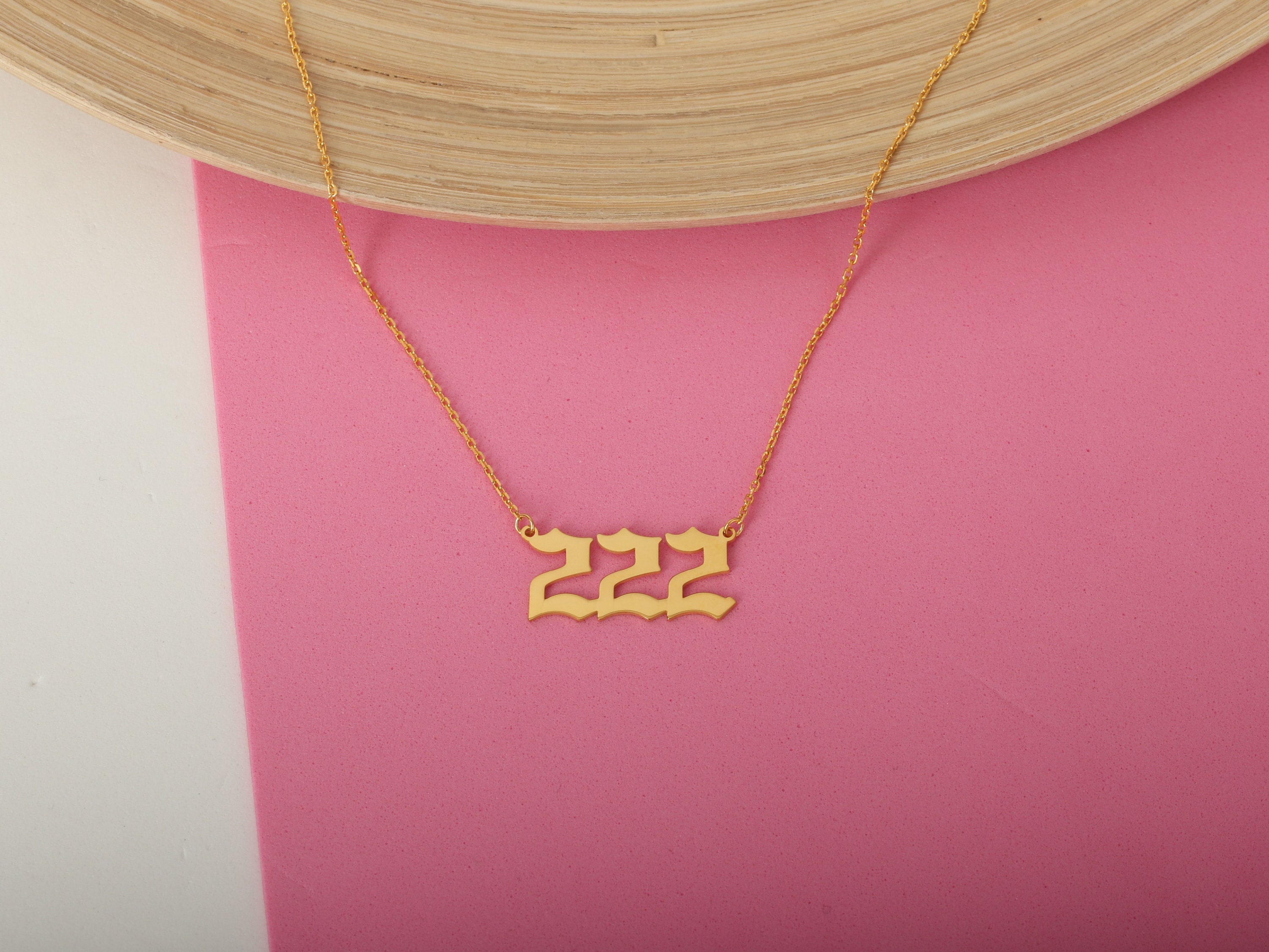 222 Angel Number Necklace 18ct Gold Vermeil – Luna Sage