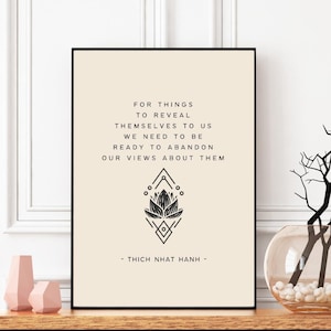 Thich Nhat Hanh Quote Print, For things to reveal themselves, Meditation Printable Wall Art, Mindfulness Wall Decor