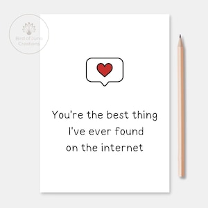 Lustige Liebeskarte, Online-Dating-Geschenk (PDF & JPEG)