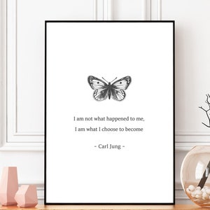 Lámina de Carl Jung, decoración de pared para consultorio de terapia, No soy lo que me pasó.