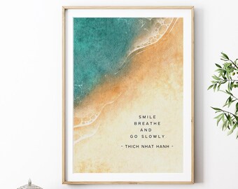 Thich Nhat Hanh Quote Print: Beach Meditation Wall Art (Digital Download)