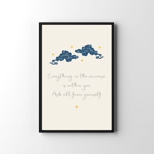 Rumi Quote Print, Everything in the universe is within you, Printable Wall Art Poster