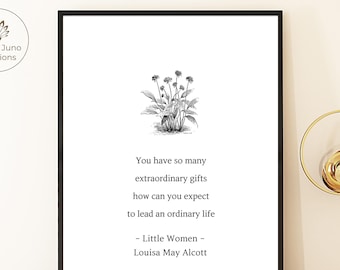 Impresión con cita de Mujercitas: Decoración de libros de Louisa May Alcott (Descarga digital)
