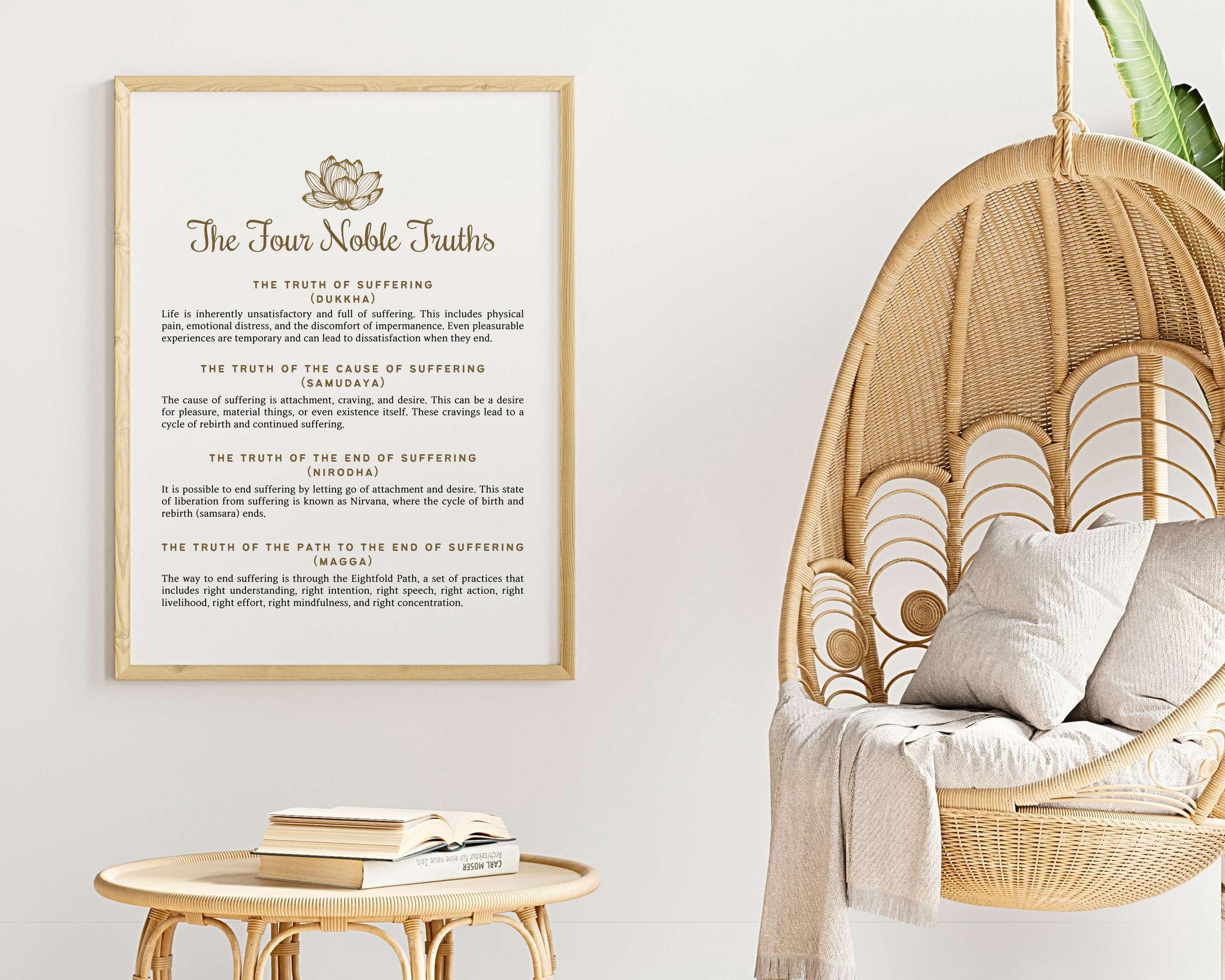 The Four Noble Truths Print, Buddhism Wall Art, Printable Buddha Quote ...
