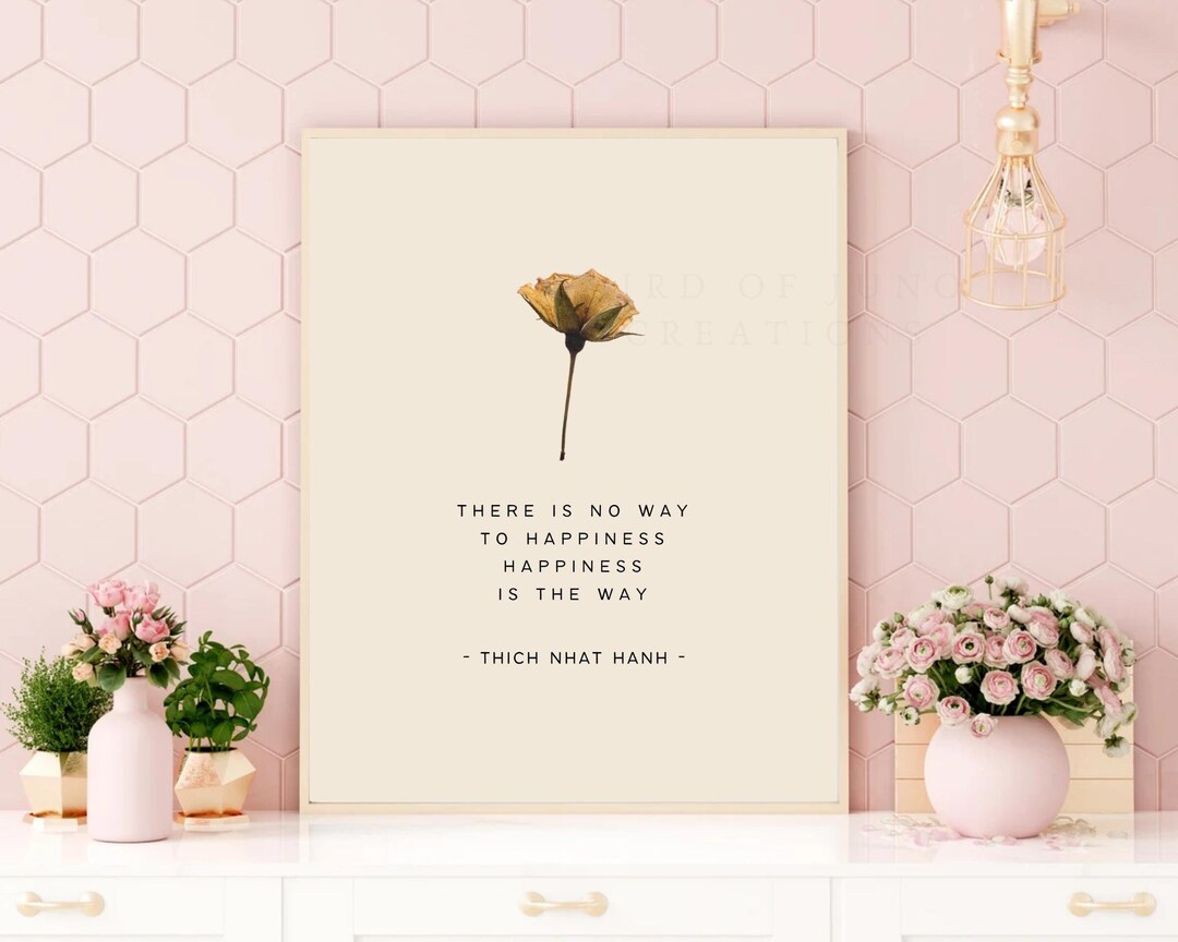 Thich Nhat Hanh Print, Happiness Quote Printable, Mindfulness Wall Art ...